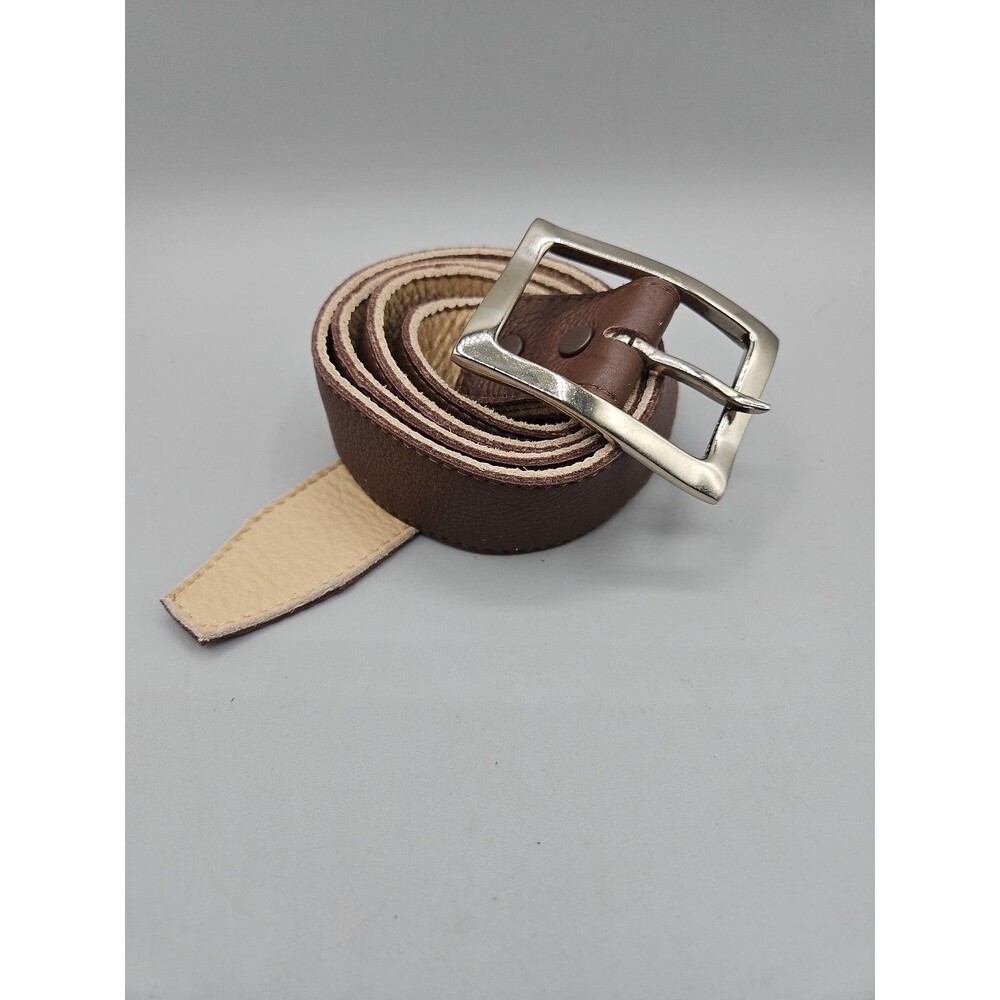 Crescent Reversible Brown Tan Soft Leather Belt Size 40 Hand Made In USA 1.5"